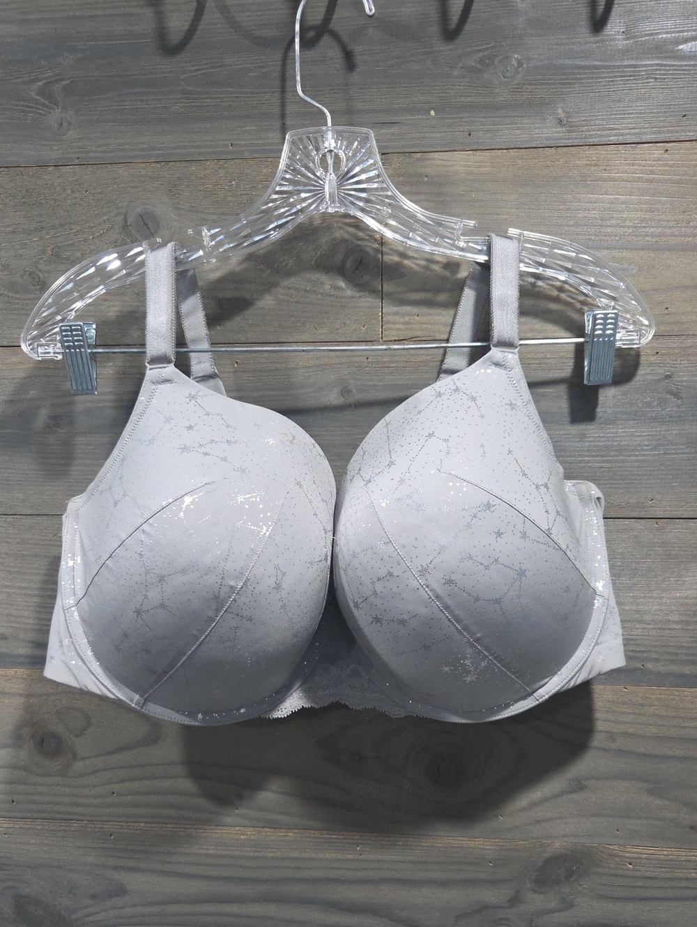 Glitter Star Design Gray with Underwire Support